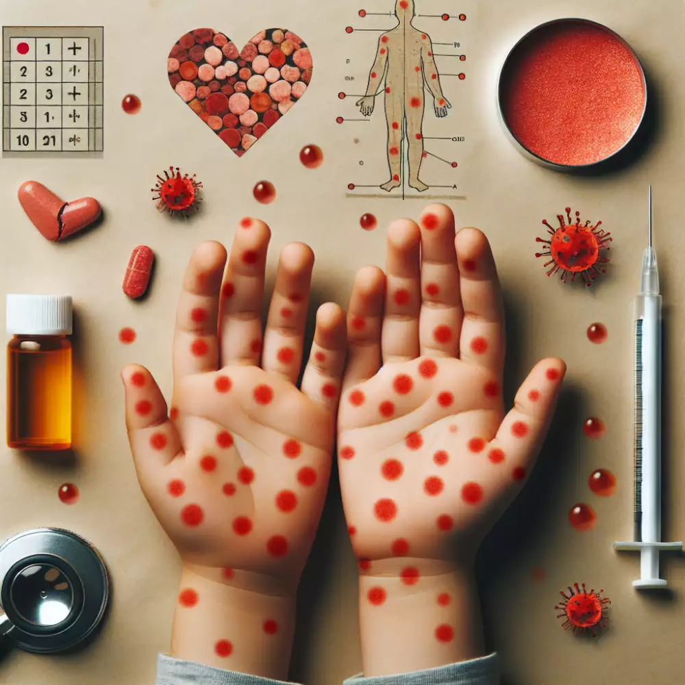 červené fleky na rukou u dětí